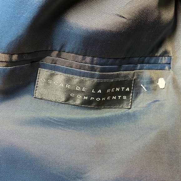 Vintage Oscar de La Renta men's Navy 100% wool 3 button career office blazer 44S - Picture 7 of 11